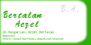 bertalan aczel business card